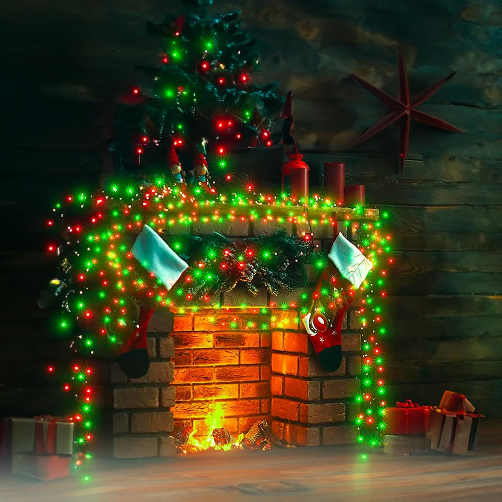 TW SHINE Christmas Mini String Lights, 20FT 100 Count Incandescent Mini Christmas Tree Lights, Waterproof Xmas String Lights for Outdoor Indoor Home Party Yard Decorations, Red and Green