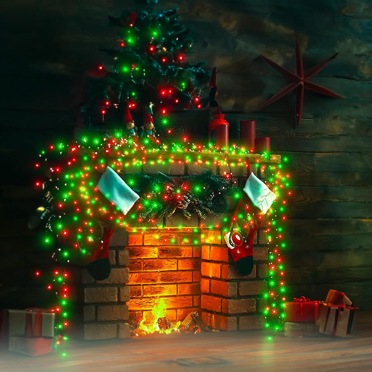 TW SHINE Christmas Mini String Lights, 20FT 100 Count Incandescent Mini Christmas Tree Lights, Waterproof Xmas String Lights for Outdoor Indoor Home Party Yard Decorations, Red and Green
