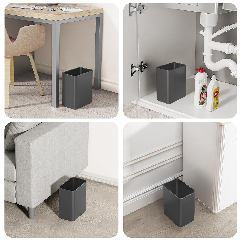 Cesun Small Bathroom Trash Can, 2.1 Gallons, Under Sink Wastebasket, Gray