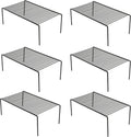 Redrubbit 6 Pack Large (15.7 x 9.4 Inch) Cabinet Storage Shelf Rack, Rustproof Kitchen Counter and Cabinet Shelf, Storage Rack Organizer for Kitchen, Fridge, Bathroom, Black