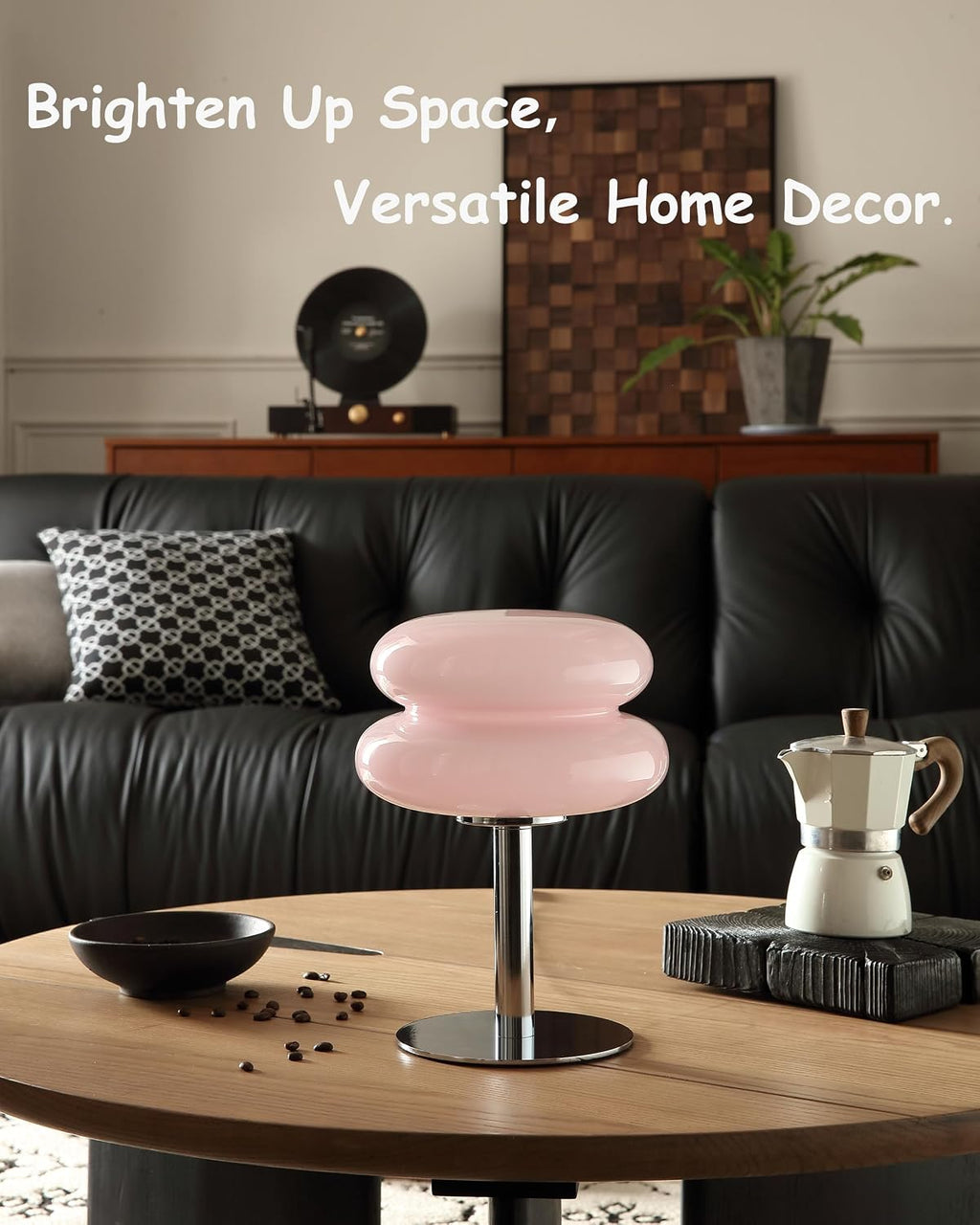 Glivpny Mushroom Lamp Table Lamp, Mid Century Modern Bedroom Lamps (Pink)