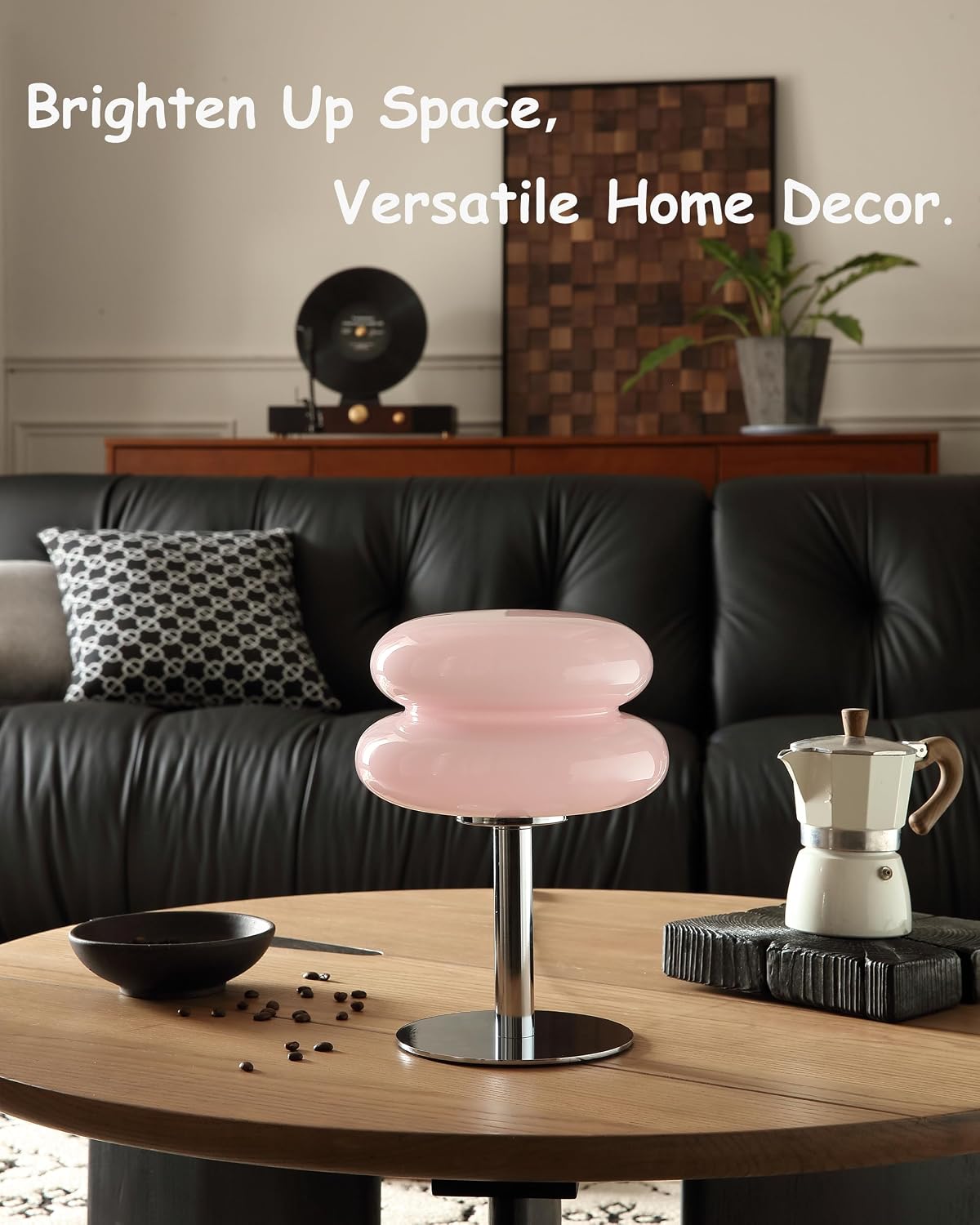 Glivpny Mushroom Lamp Table Lamp, Mid Century Modern Bedroom Lamps (Pink)