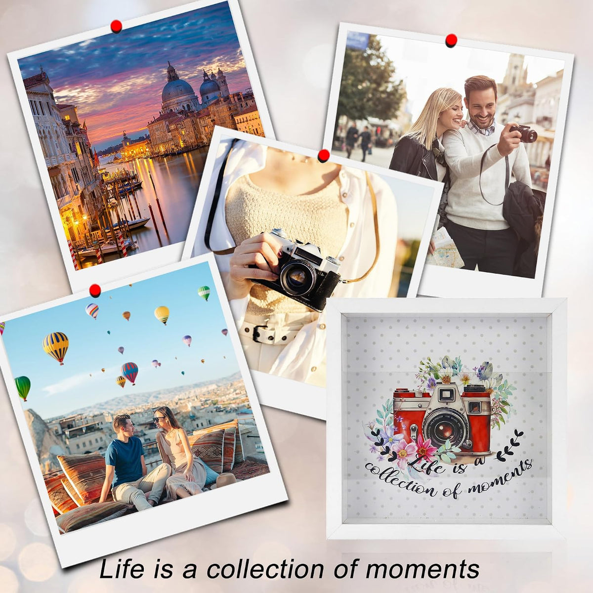 FramePro 8x8 Travel Memory Shadow Box with Slot (White)