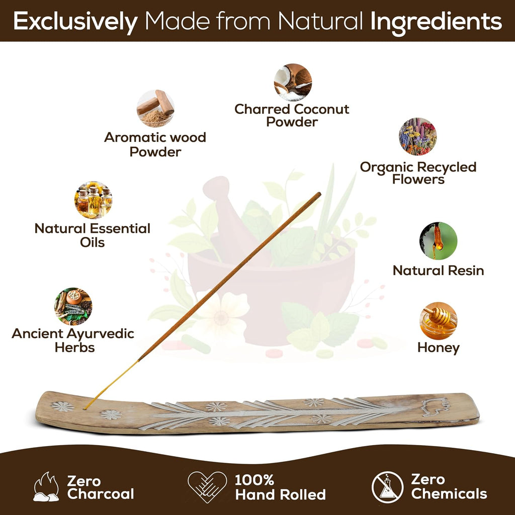 Satya Cinnamon Incense Sticks, Satya Bng (Bangalore) Insenses 15gmx3 Pack with Raajsee Incense Holder Bundle, Satya Nagchampa Natural Incense