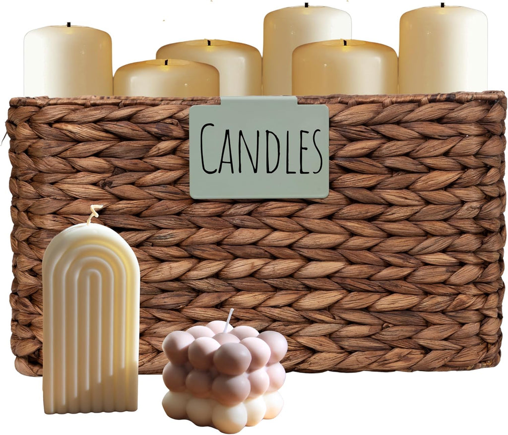 Hygge & Sage: Metal Non-Slip Basket Labels Clip On for Storage Bins, or Wire Racks | Includes 8 Labels, 8 Non-Slip Pads, and 2 Free Markers (Sage Green)