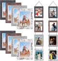 Qunclay 2 Set 4x6 Hanging Collage Picture Frames, Farmhouse Wall Decor