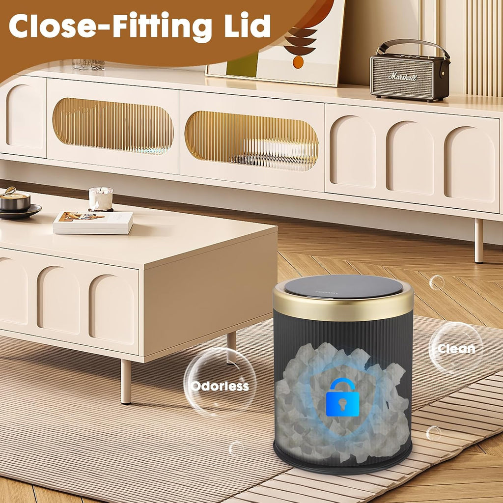 Motion Sensor Trash Can with Lid,Touchless Sensor Bathroom Trashcan