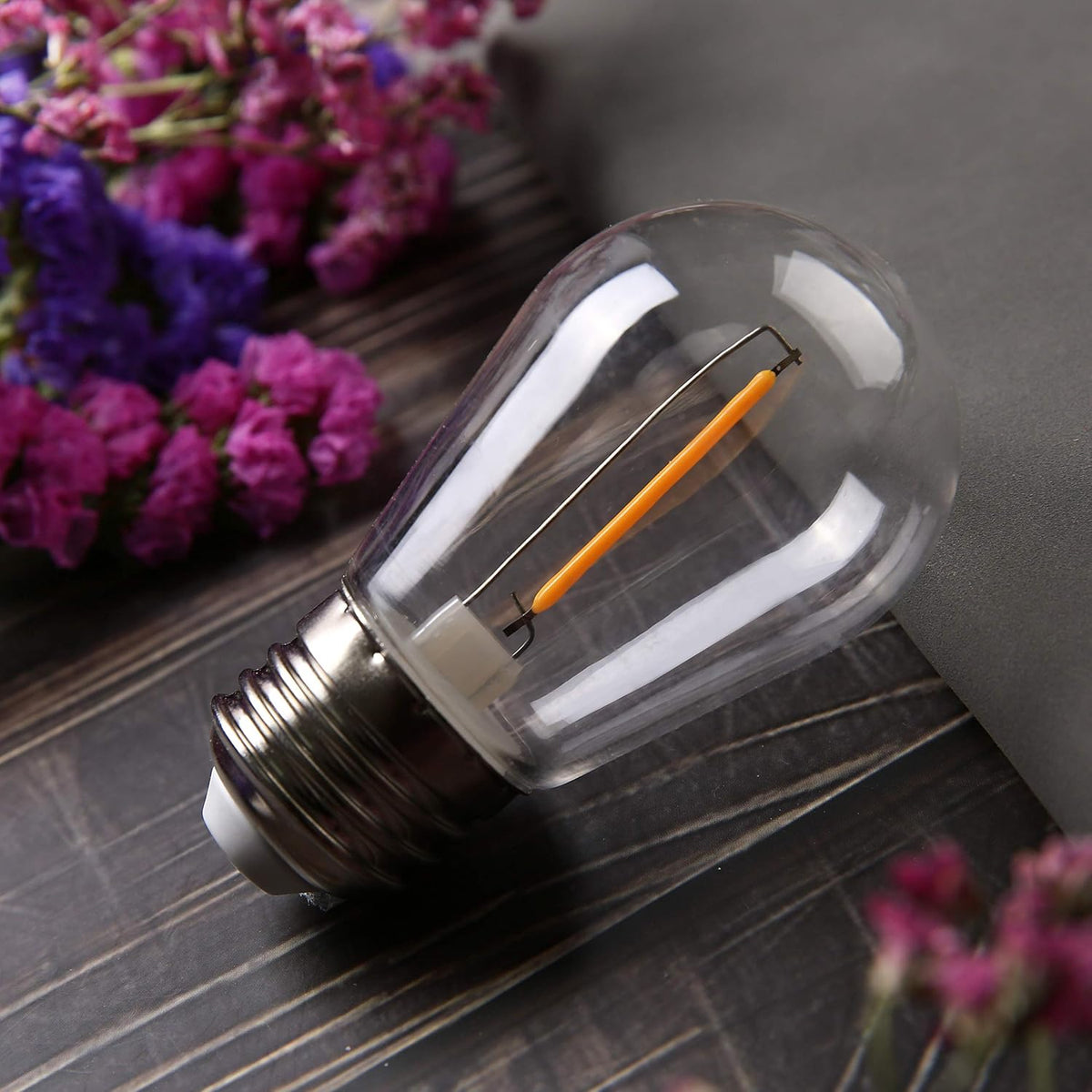 KLY 15-Pack LED String Light Bulbs, Plastic Shatterproof S14 Replacement Edison Bulbs, 1W Equivalent to 10W LED Bulb, Warm White 2200K E26 Base