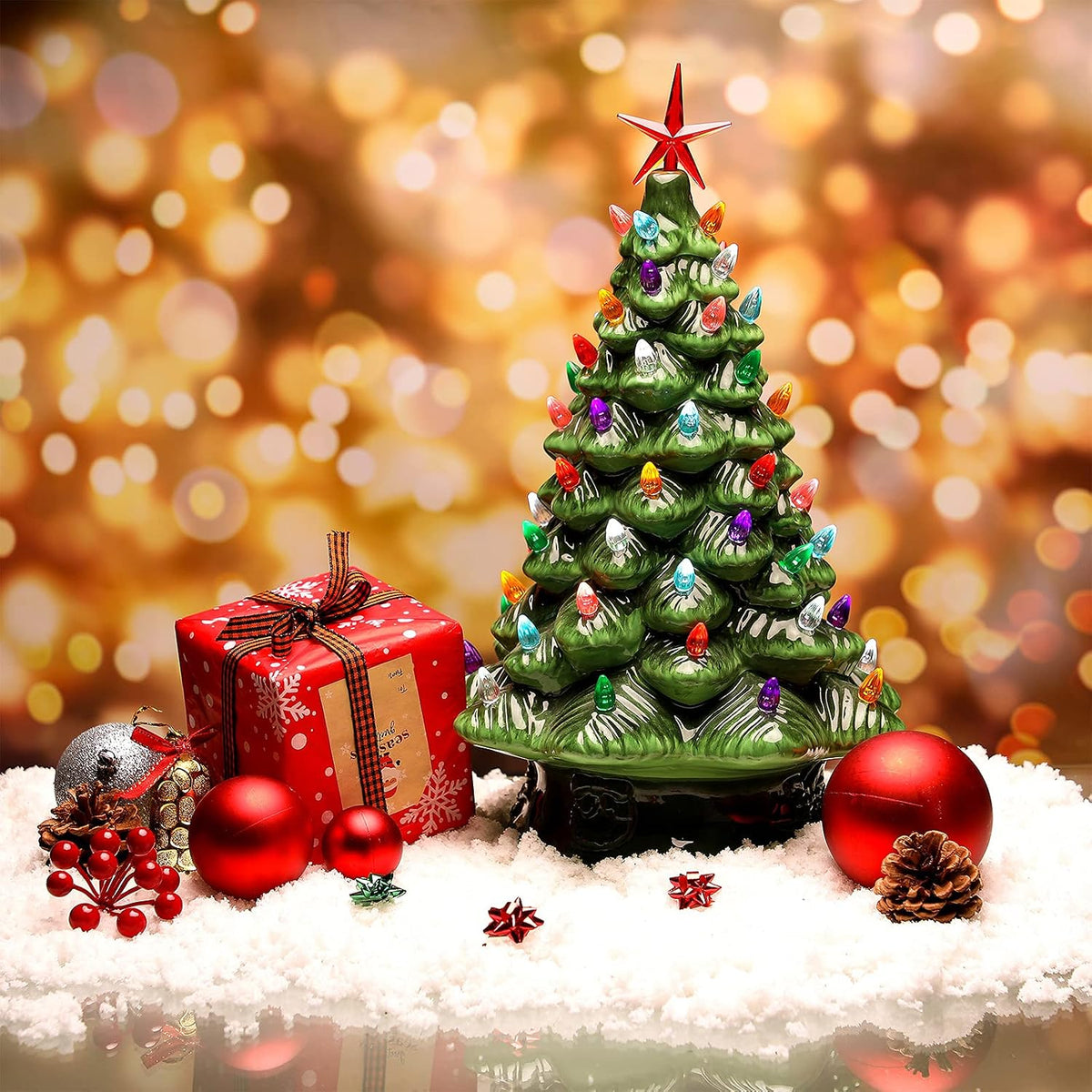 186 Pcs Ceramic Christmas Tree Replacement Lights Set, Multi Color, Stylish
