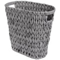 GRANNY SAYS Bathroom Trash Can, Wicker Waste Basket for Bathroom, Gray