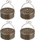 4 Pieces Mosquito Coil Holder Incense Coil Burner Indoor Outdoor Camping Use Portable Coil Holder Incense Burner Holder (Bronze Rhombus)