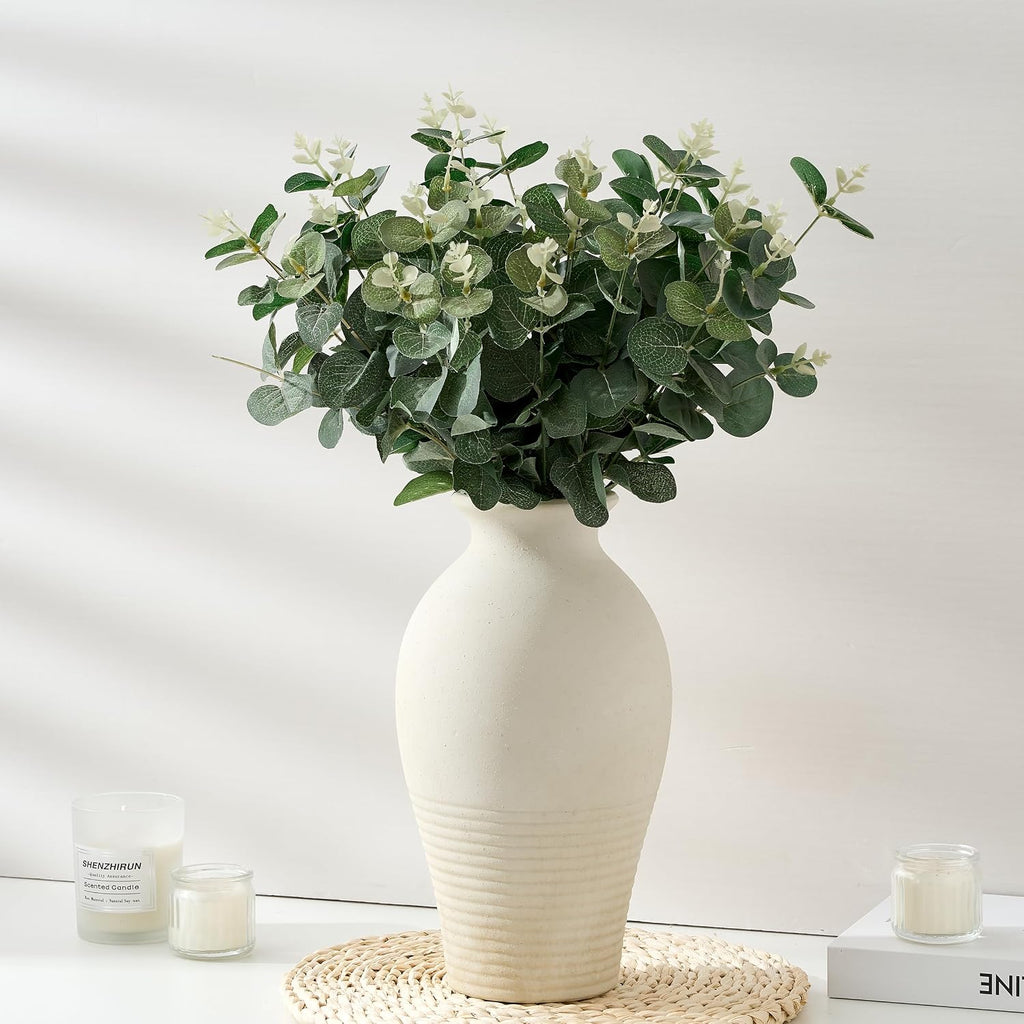 Ceramic Flower Vase Home Decor,11inches Large Farmhouse Table Vases
