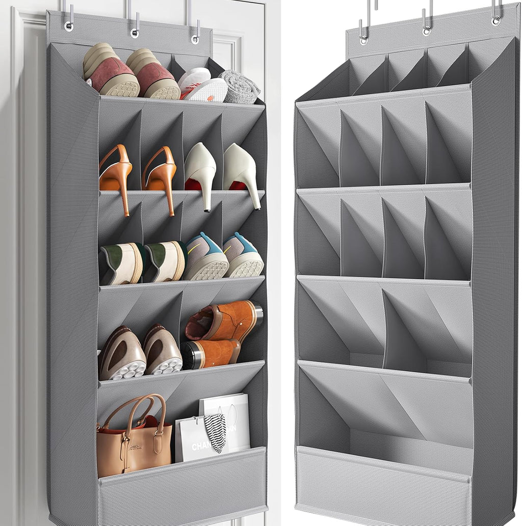 Mefirt Large Over the Door Shoe Organizer for Closet Fit 20 Pairs
