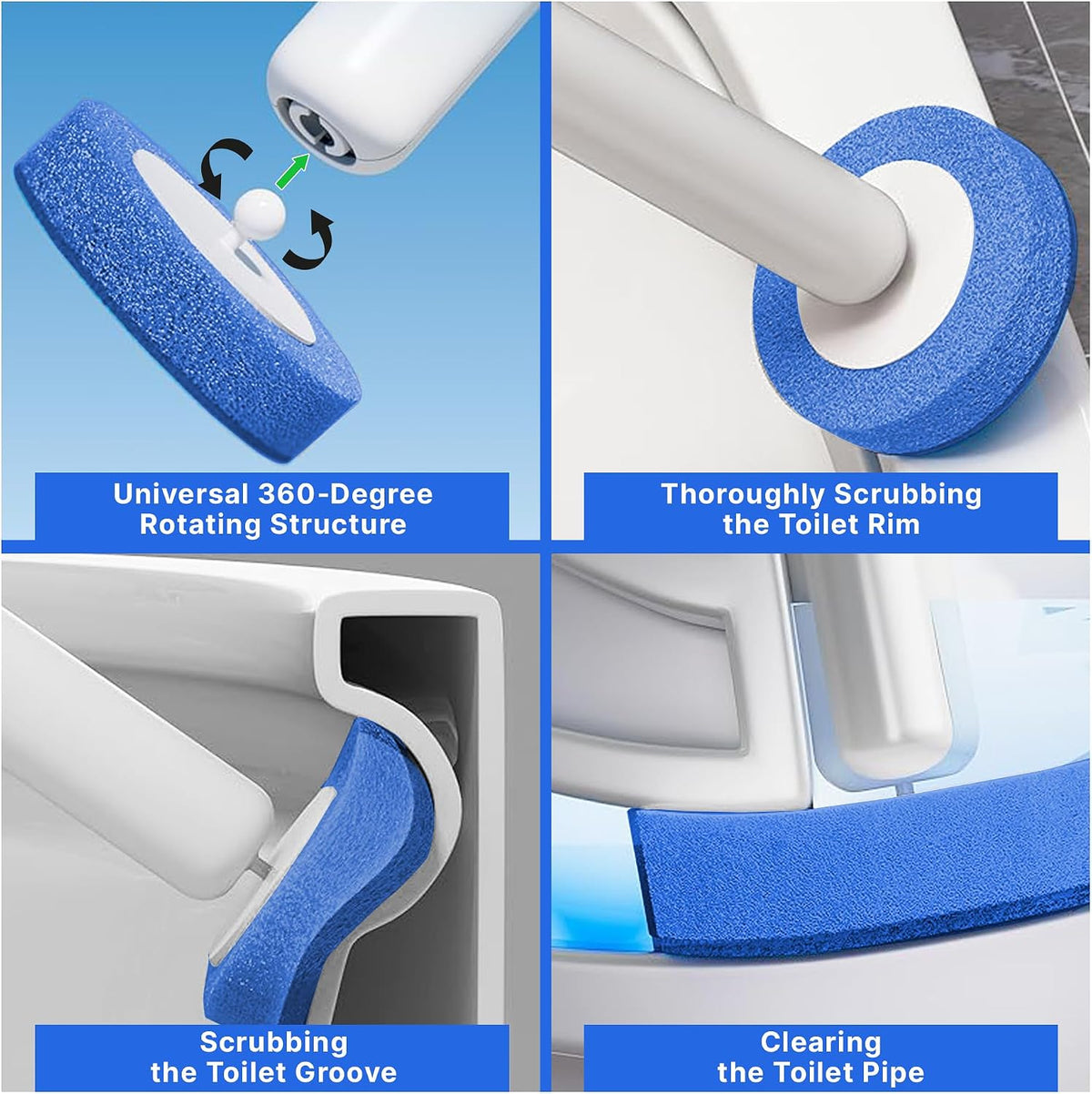 CiLoN Disposable Toilet Brush, Toilet Wand Cleaning System, Bowl Scrubber