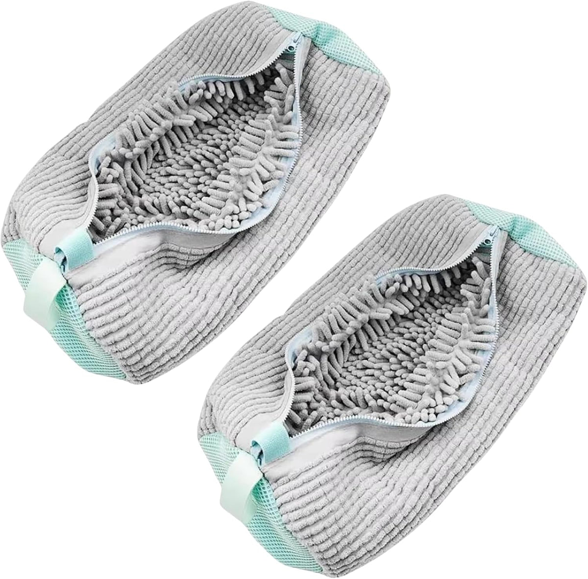 2PCS Shoe Washing Machine Bag, Reusable Shoe Cleaning Laundry Bag for Sneakers, Fits All Types & Sizes (Grey)