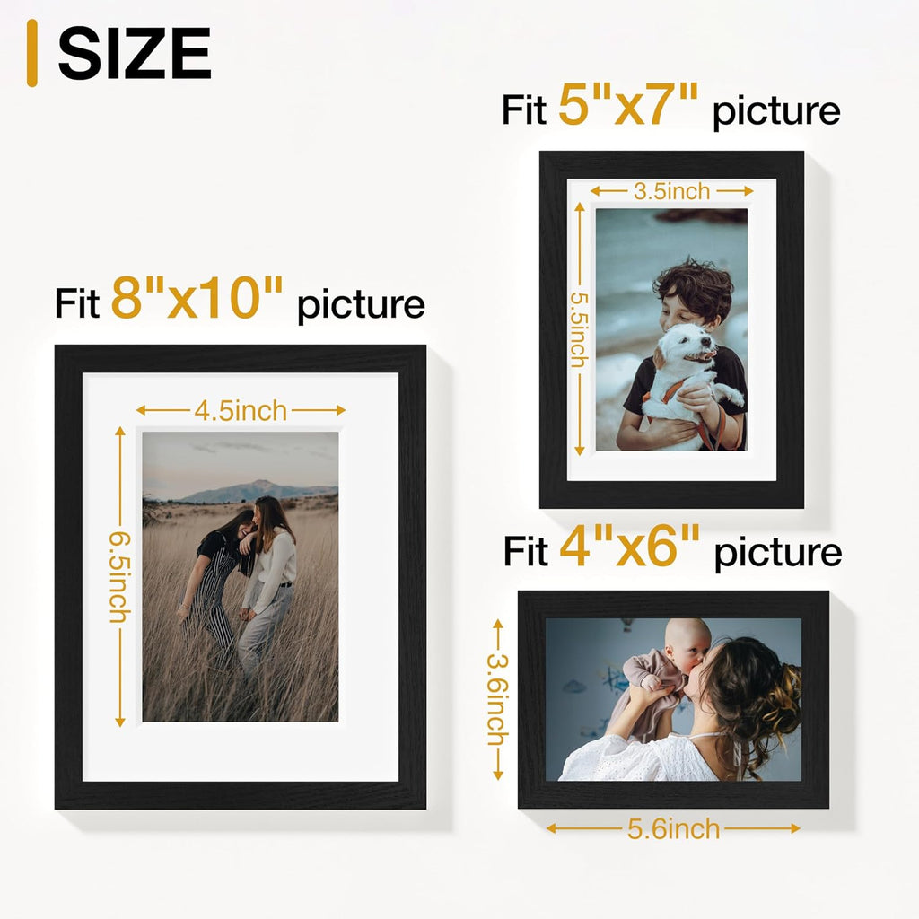 Vittanly 12 Pack Picture Frames Collage Wall Decor, Black