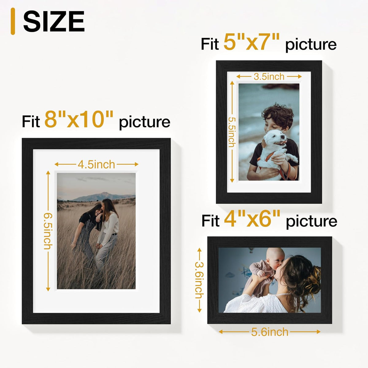Vittanly 12 Pack Picture Frames Collage Wall Decor, Black