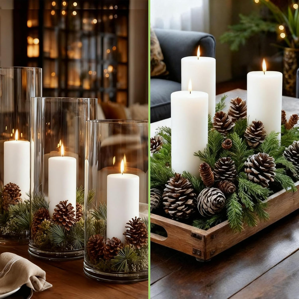 Pillar Candles White 6 Pack, 2.8x8 Inch Unscented Candle