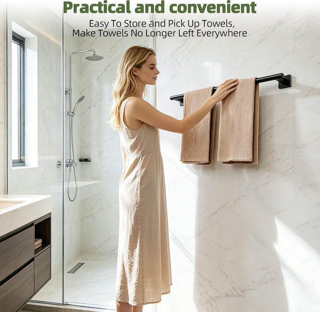 Alise 24 Inch Towel Bar for Bathroom Wall Mounted, Matte Black