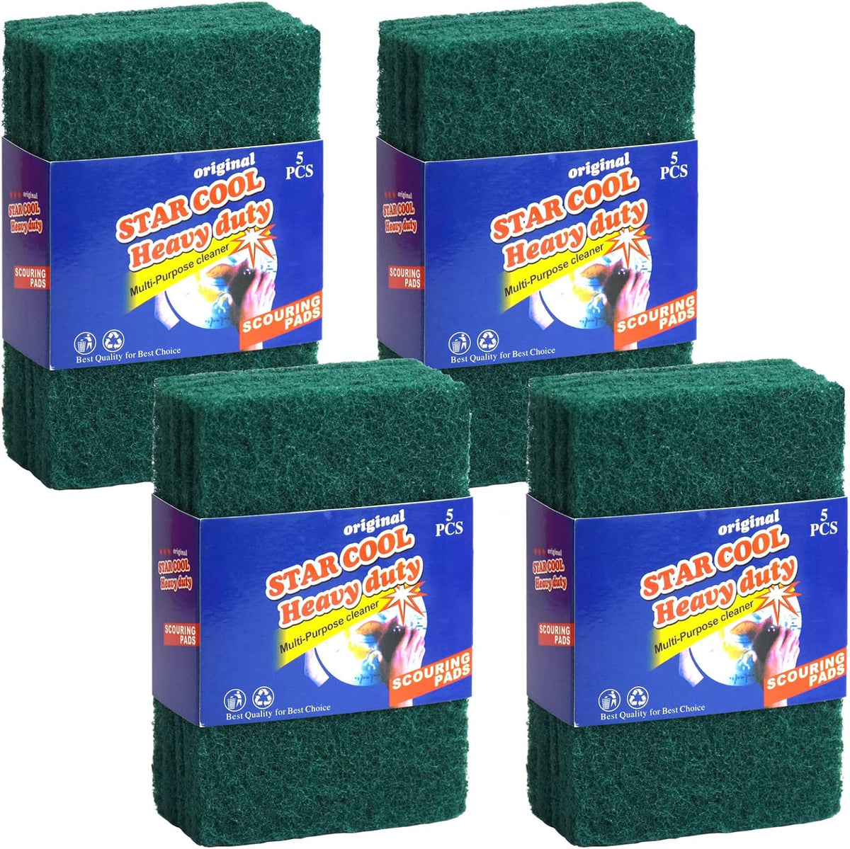 Heavy Duty Scrub Sponge, Scratch Free Dual-Sided Dishwashing Sponge, Scouring Pad for Kitchen, Sink, Dish, Bathtub, Wall, 20 PCS