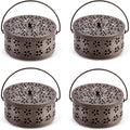 4 Pieces Mosquito Coil Holder Incense Coil Burner Indoor Outdoor Camping Use Portable Mosquito Repellent Coil Holder Incense Burner Holder (Bronze Blossom)