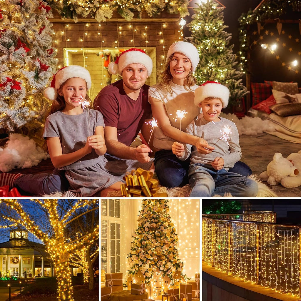JTSIOV 98FT/30M 300LED Christmas Tree Lights, 8 Modes Outdoor Fairy Lights Plug in, Waterproof Outdoor String Lights Mains Powered for Bedroom, Garden, Party, Wedding, Christmas Decoration