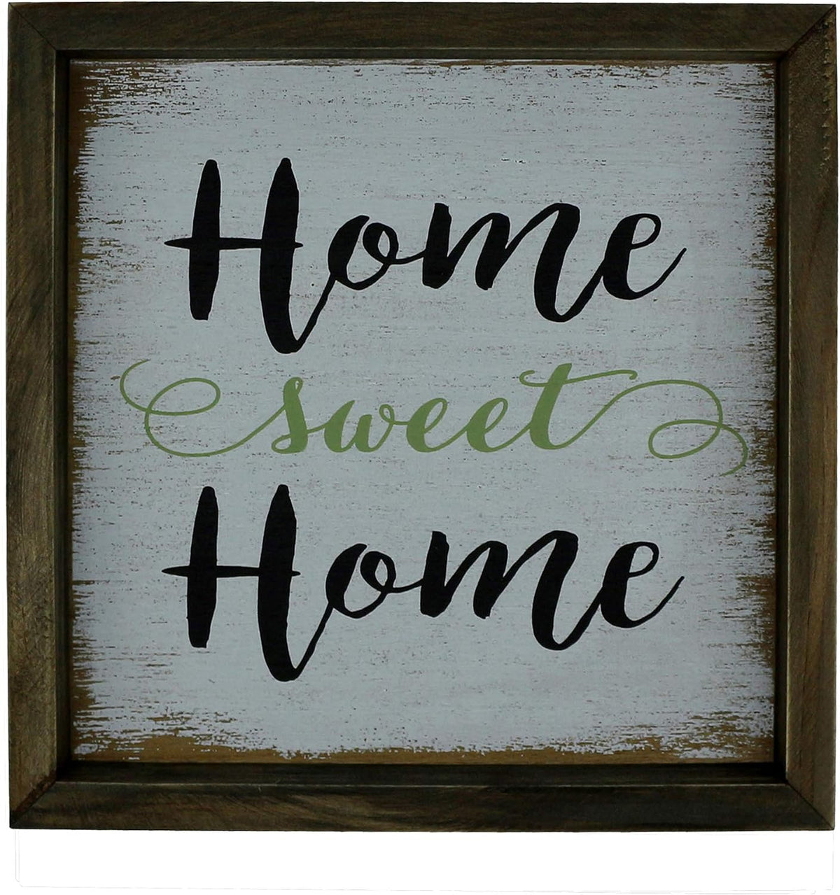 CVHOMEDECO. Primitives Distressed Home sweet Home Shadow Box Frame Wall Mounted Hanging Decor Art, 9-3/4 x 9-3/4 Inch