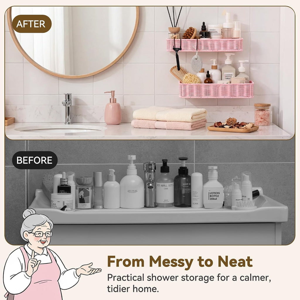 GRANNY SAYS Shower Caddy Hanging, Pink Shower Shelves for Inside Showers