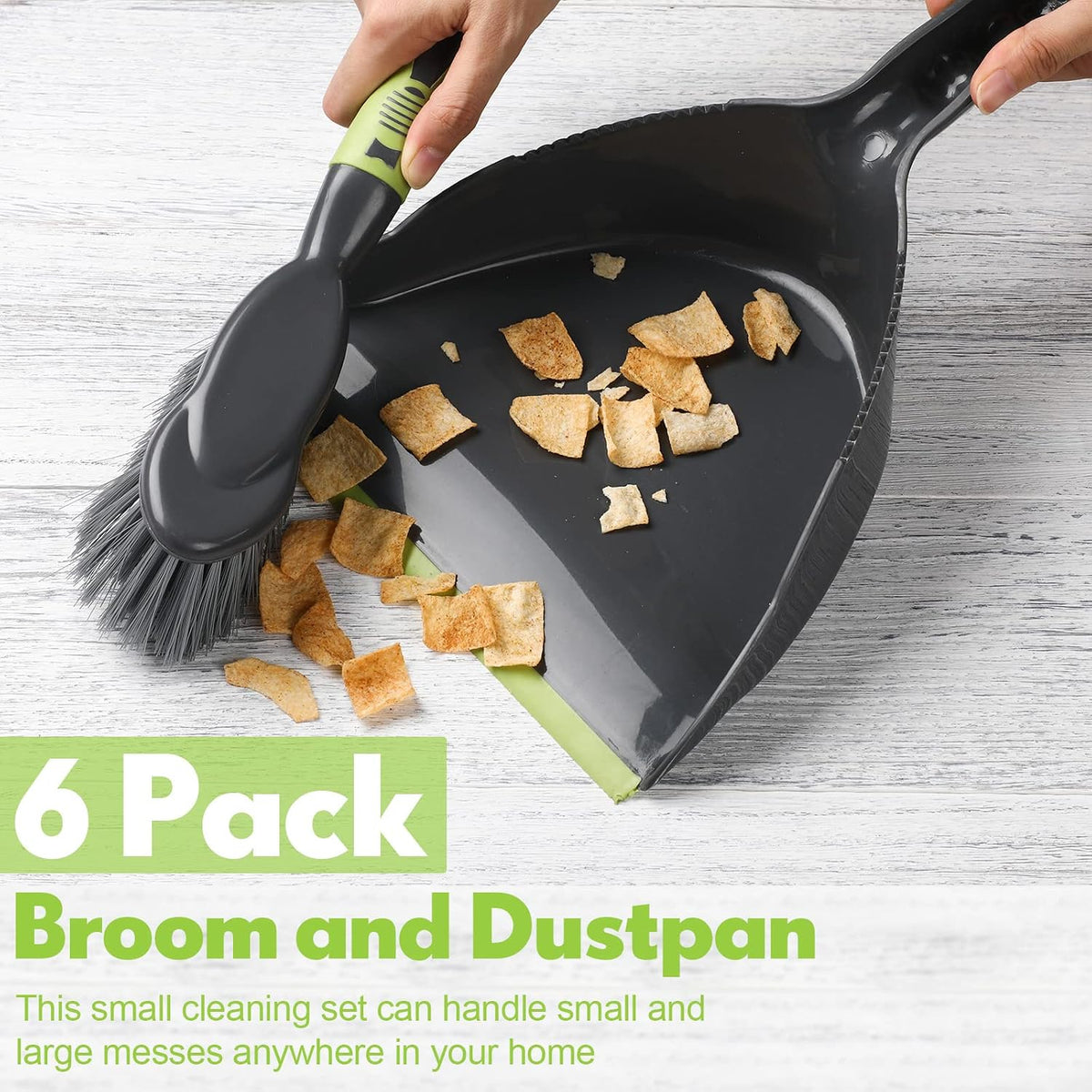 Zopeal 6 Set Dustpan and Brush Set, Small Handheld Broom for Home Kitchen