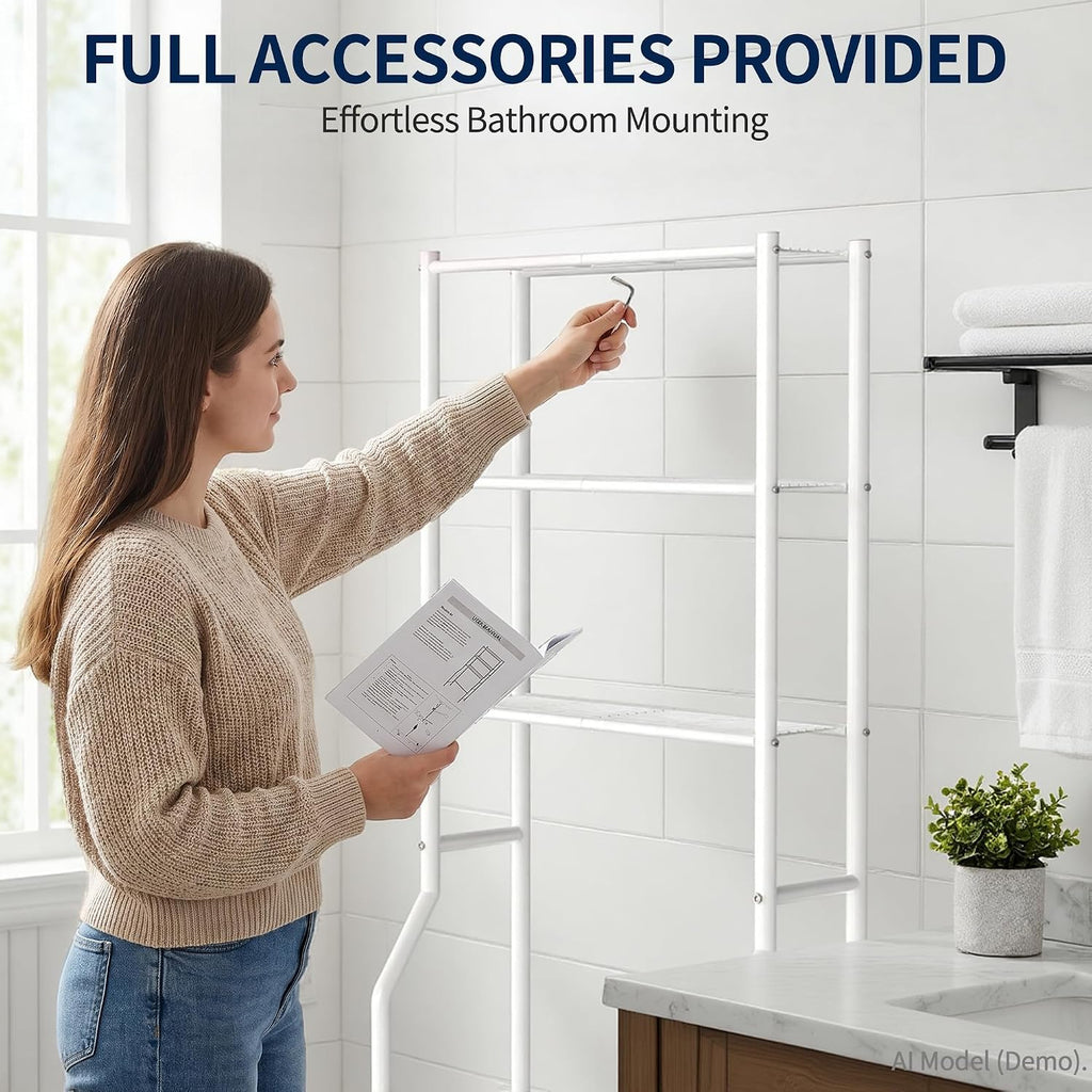 Livilord 3-Tier Over Toilet Storage, Anti-Wobble, White