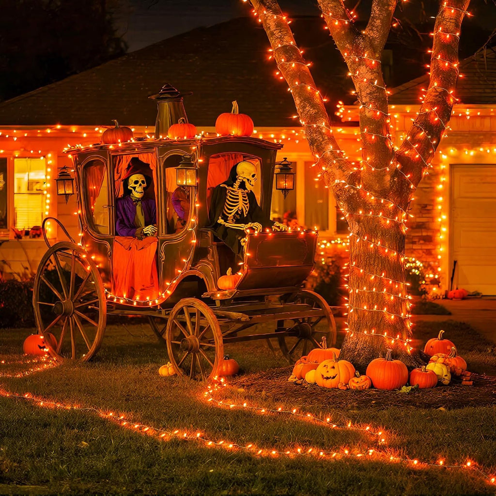 JMEXSUSS 200 LED Orange Halloween Lights Outdoor Indoor Fall Lights Plug in