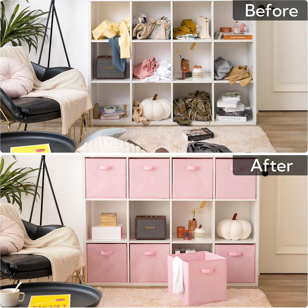 GRANNY SAYS Pink Cube Storage Bins, 13x13 Storage Cube Organizer, 8-Pack