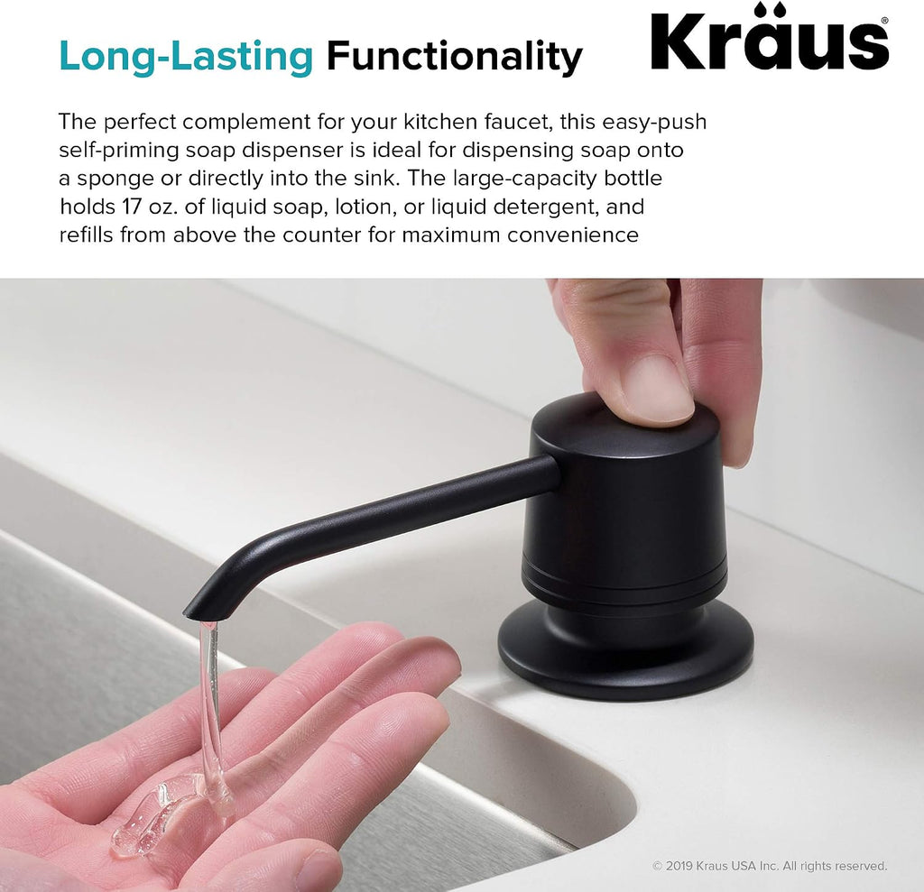 KRAUS Kitchen Soap and Lotion Dispenser in Matte Black, KSD-31MB