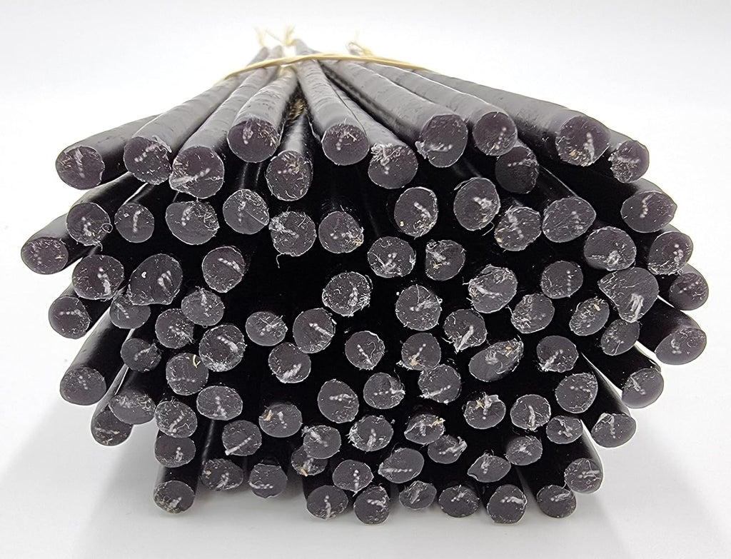 TALISMAN4U 50 Black Beeswax Taper Prayer Candles 11inch Holy Land Jerusalem