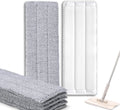 6 Pack Flat Mop Pads Compatible with Joymoop, Bosheng or 11-13" Size Flat Mops, Washable and Reusable 13" x 4.9" Wet/Dry Pads for Floor Cleaning