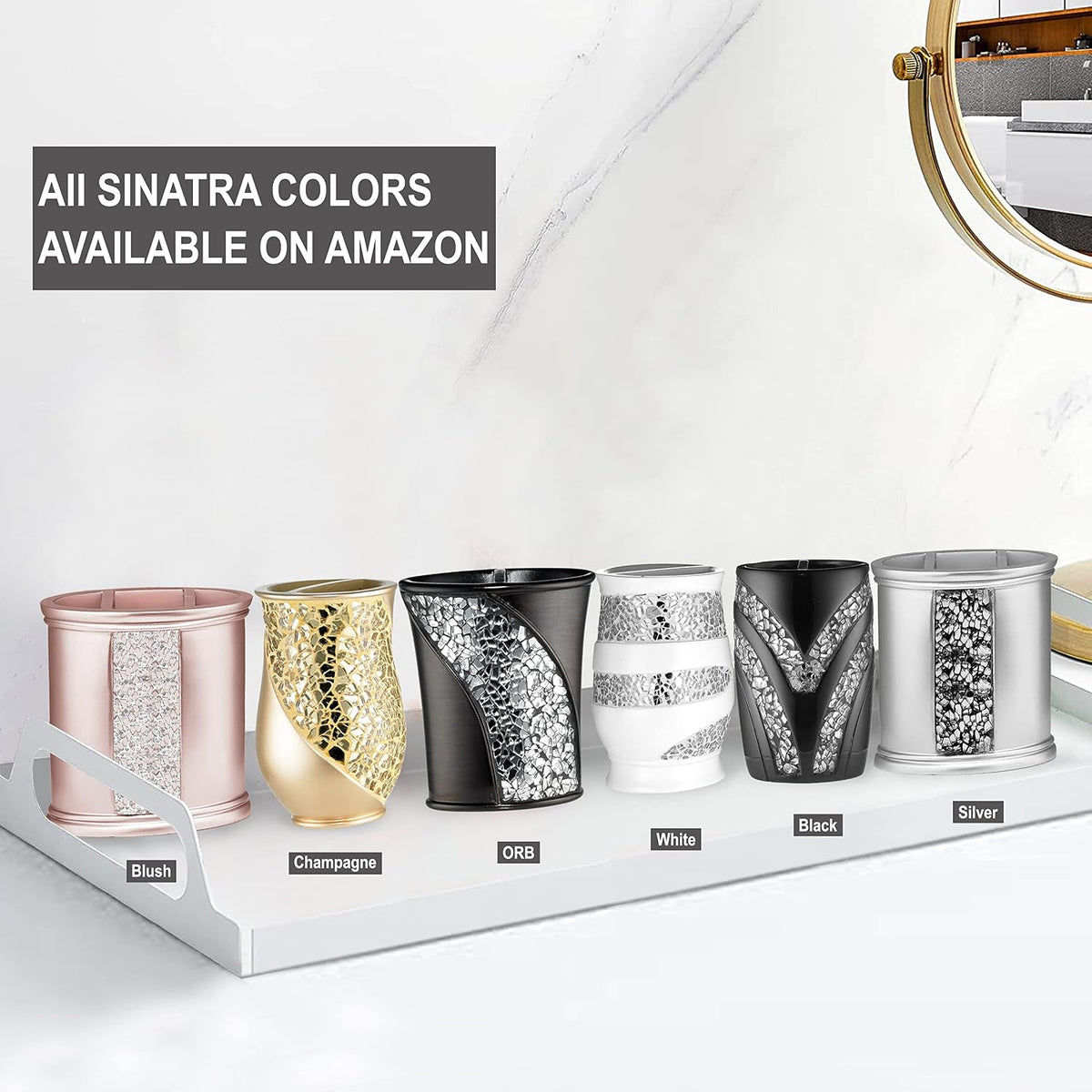 Zahari Home Sinatra Bath Tooth Brush Holder Modern Tooth Brush and Toothpaste Holder, White