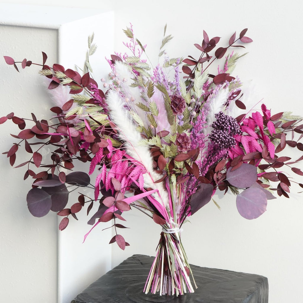 Magenta & Plum Purple Dried Flower Bouquet