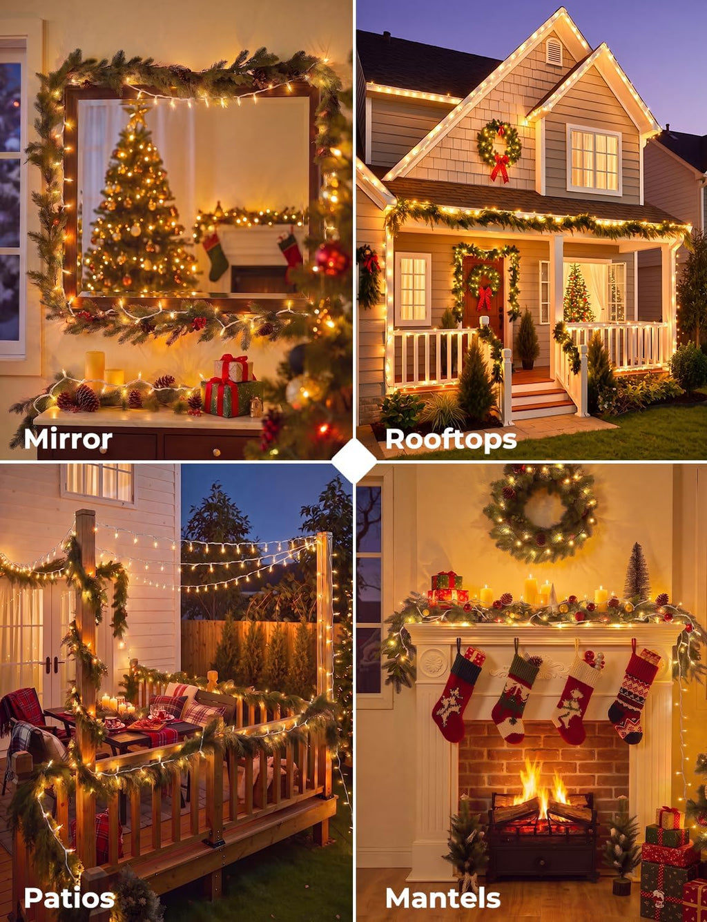 Clear Christmas Lights, 20FT 100 Count Incandescent Mini String Lights, Connectable Waterproof Fairy Light Christmas Decorations for Indoor Outdoor Xmas Tree Garland Garden Patio Party Wedding Decor
