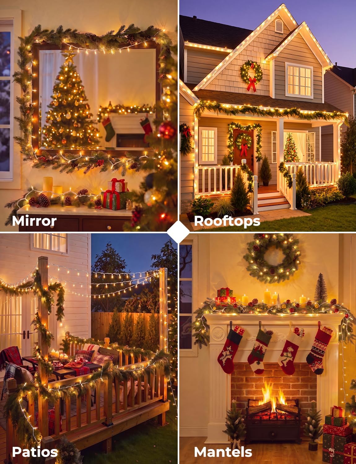 Clear Christmas Lights, 20FT 100 Count Incandescent Mini String Lights, Connectable Waterproof Fairy Light Christmas Decorations for Indoor Outdoor Xmas Tree Garland Garden Patio Party Wedding Decor