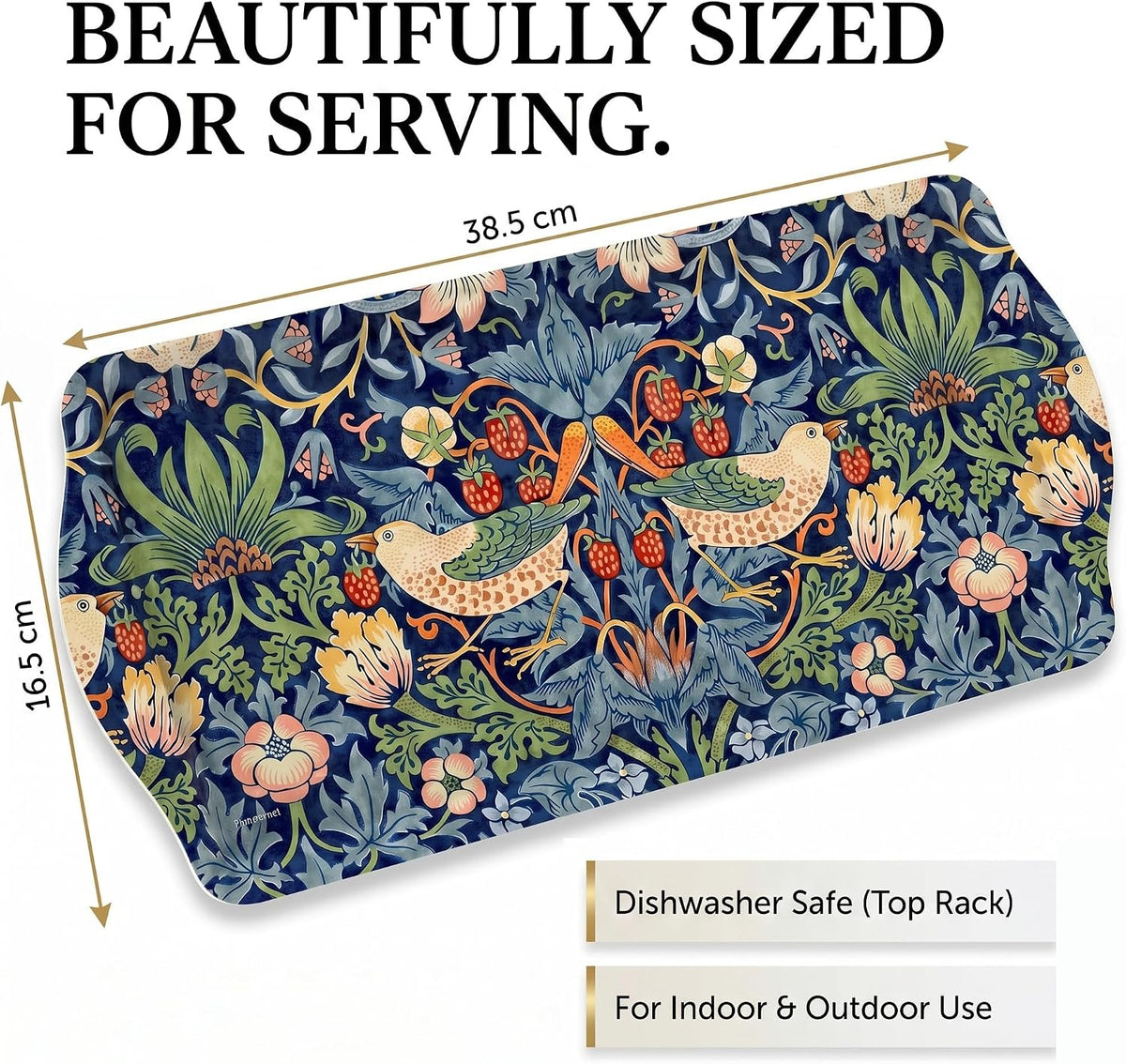 Pimpernel Morris & Co Strawberry Thief Blue Sandwich Tray