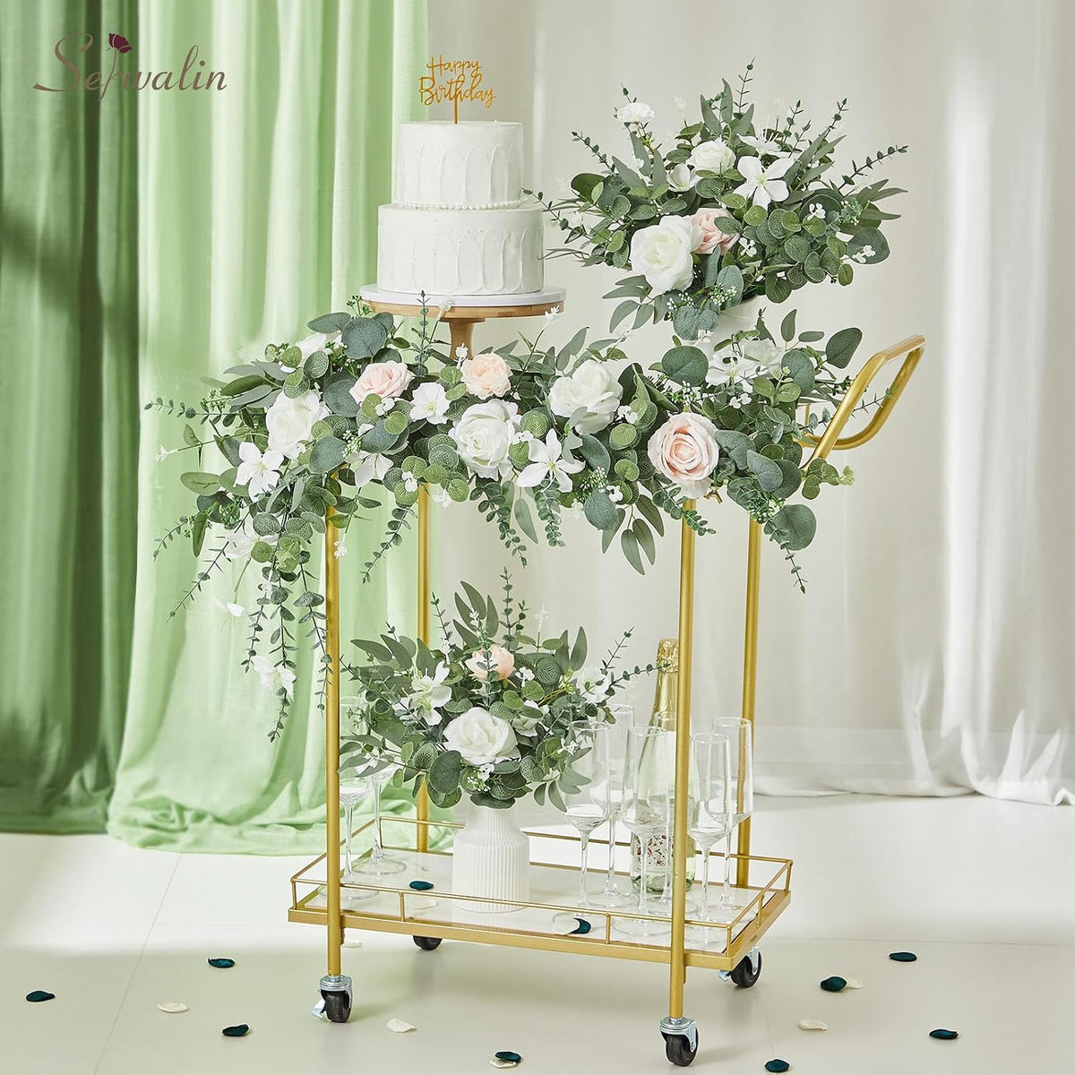 Serwalin 300PCS Mixed Eucalyptus Stems, Greenery Stems for Centerpieces