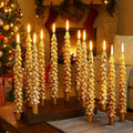 12 PCS Gold Christmas Tree Taper Candles