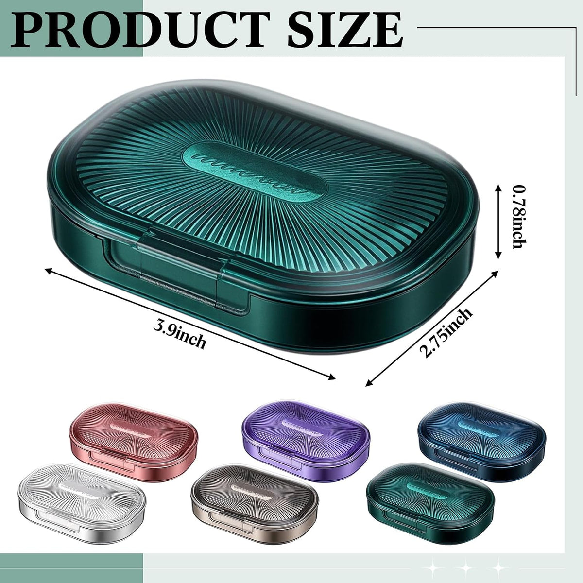 Kigley 6 Pcs Travel Swab Container with Lid,6 Colors, 3.9 X 2.76 Inch