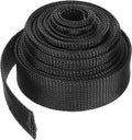 uxcell Cable Sleeving, 1.5 Inch -25ft PET Braided Cable Sleeve, Expandable Braided Cable Sleeve for TV/Computer/Home Theater/Other Home Device Cable - Black