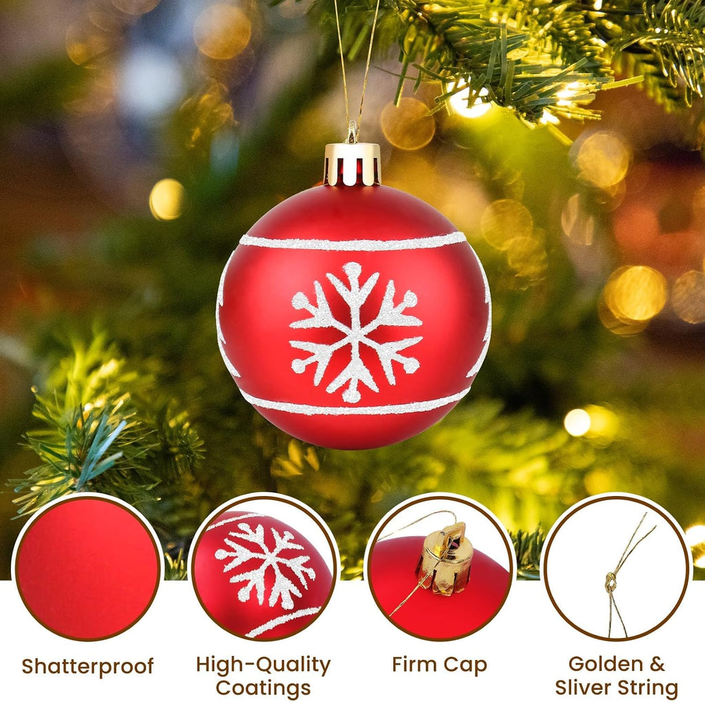 FestiveBliss Christmas Ornaments 71 Count, Christmas Balls