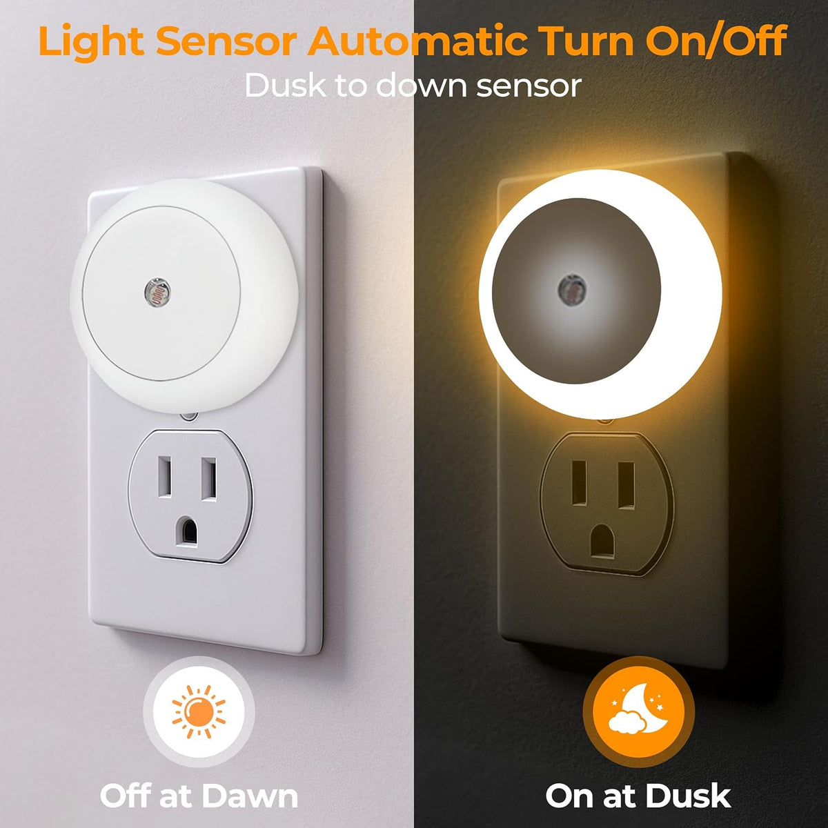 Night Lights Plug into Wall 4Pack, Plug in Nightlight Dusk to Dawn