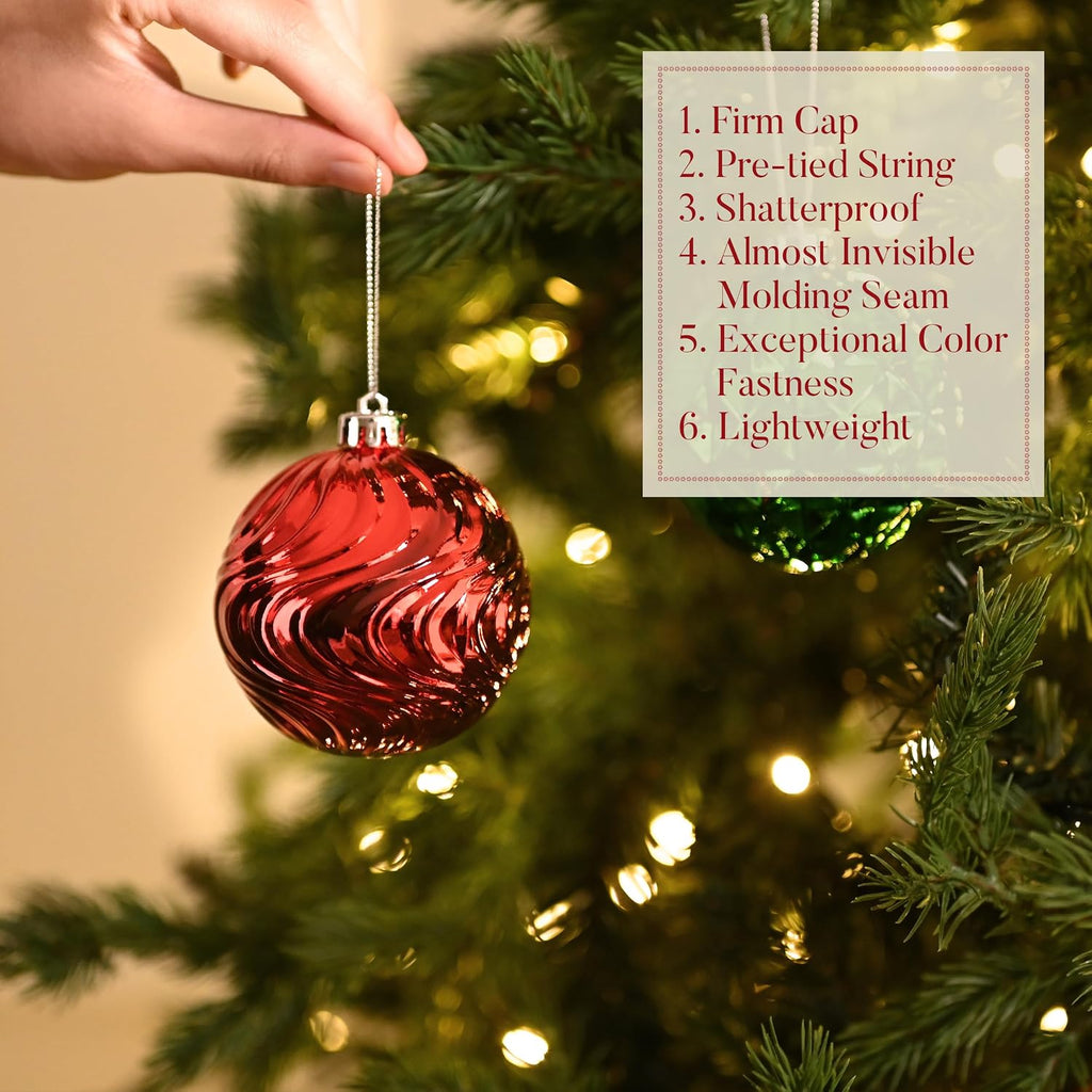 Valery Madelyn 100ct Christmas Tree Decorations Variety Ball Ornaments Set