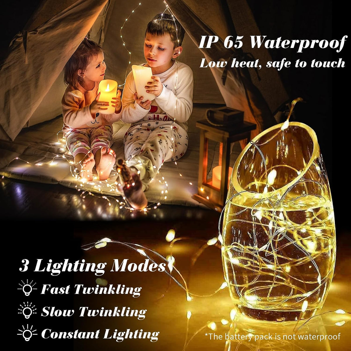 ZGWJ 8 Pack Warm White Fairy Lights, Mini String Lights