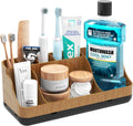 Bathroom Counter Organizer and Storage, 7 Slots Detachable Toothbrush Holders for Bathrooms, Anti-Slip Electric Toothbrush and Toothpaste Holder Countertop