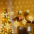 126 LED Star Icicle Lights,7.8ft Window Curtain Lights Plug in